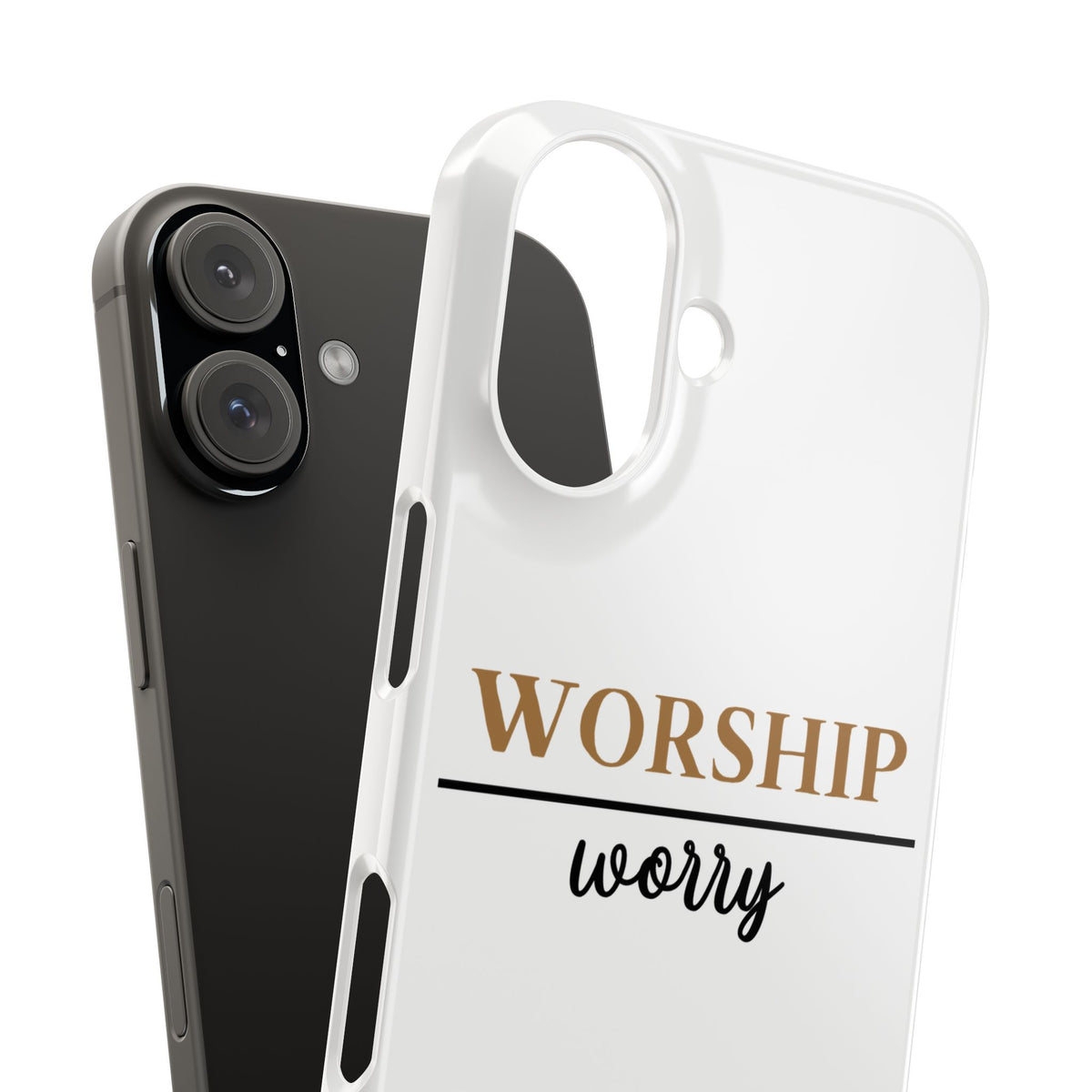 Worship Over Worry Slim Phone Case — Inspirational Christian Scripture Phone Cover