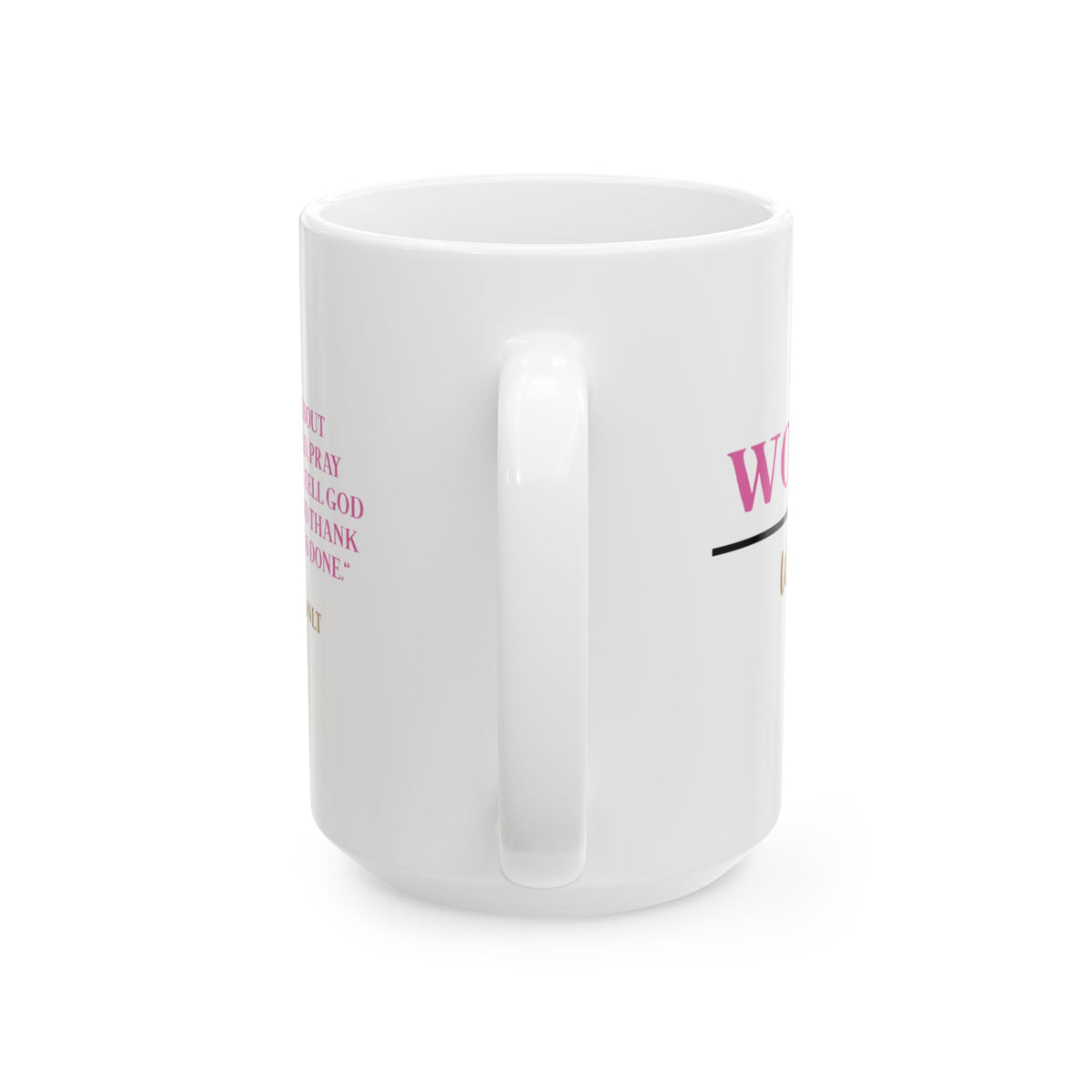 Worship Over Worry Ceramic Mug — Quote Coffee Cup for Church, Ministry & Faith Gifts (11oz/15oz)