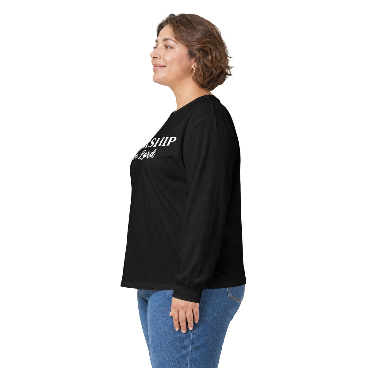Worship the Lord Long Sleeve Tee — Christian Faith Graphic Shirt