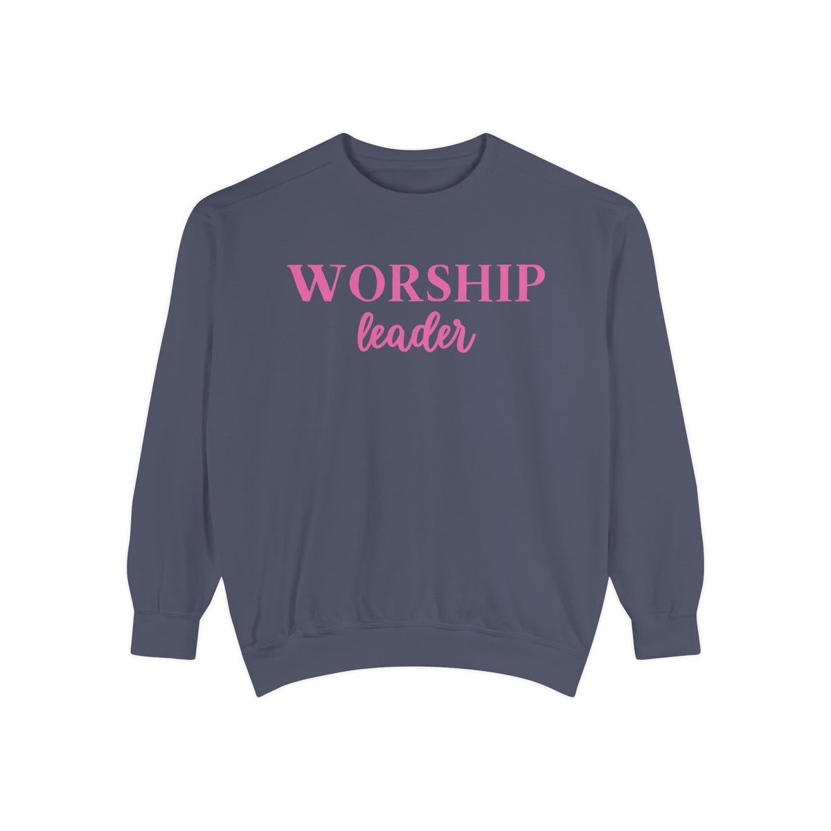 Worship Leader Sweatshirt — Pink Script Church Crewneck