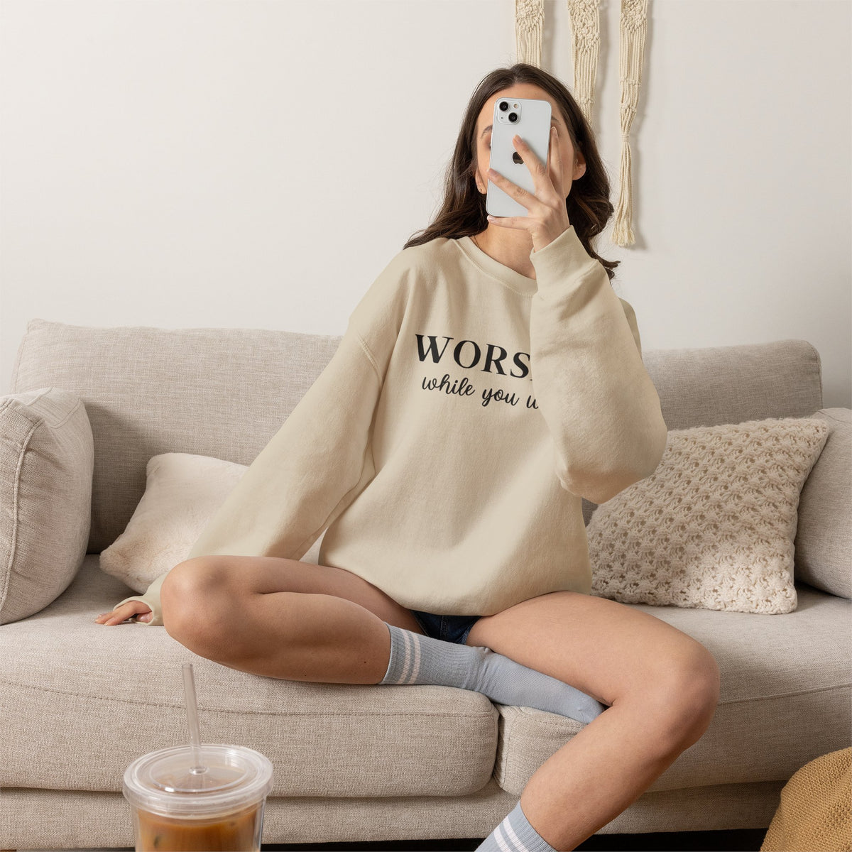 Worship While You Wait | Crewneck Sweatshirt