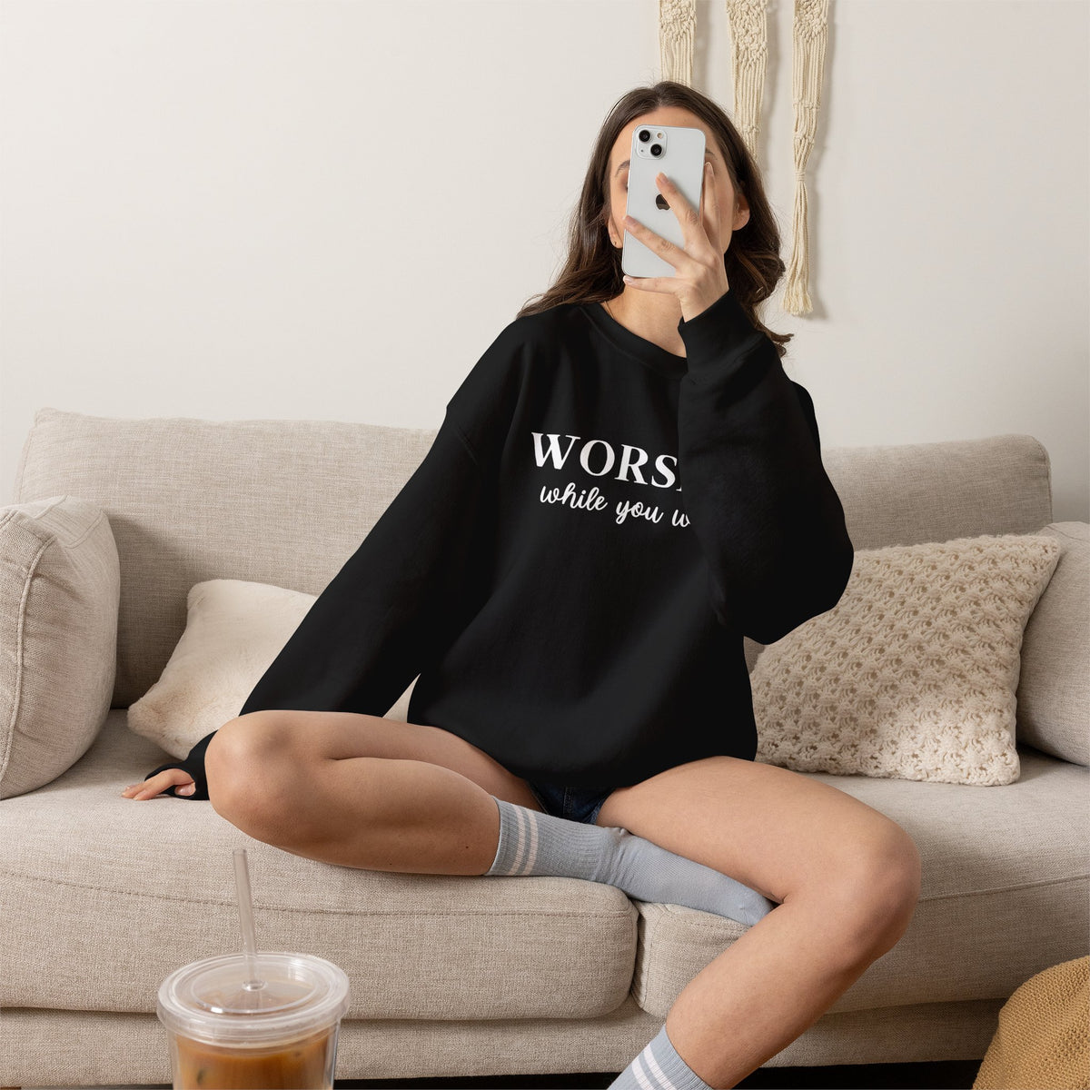 Worship While You Wait | Crewneck Sweatshirt