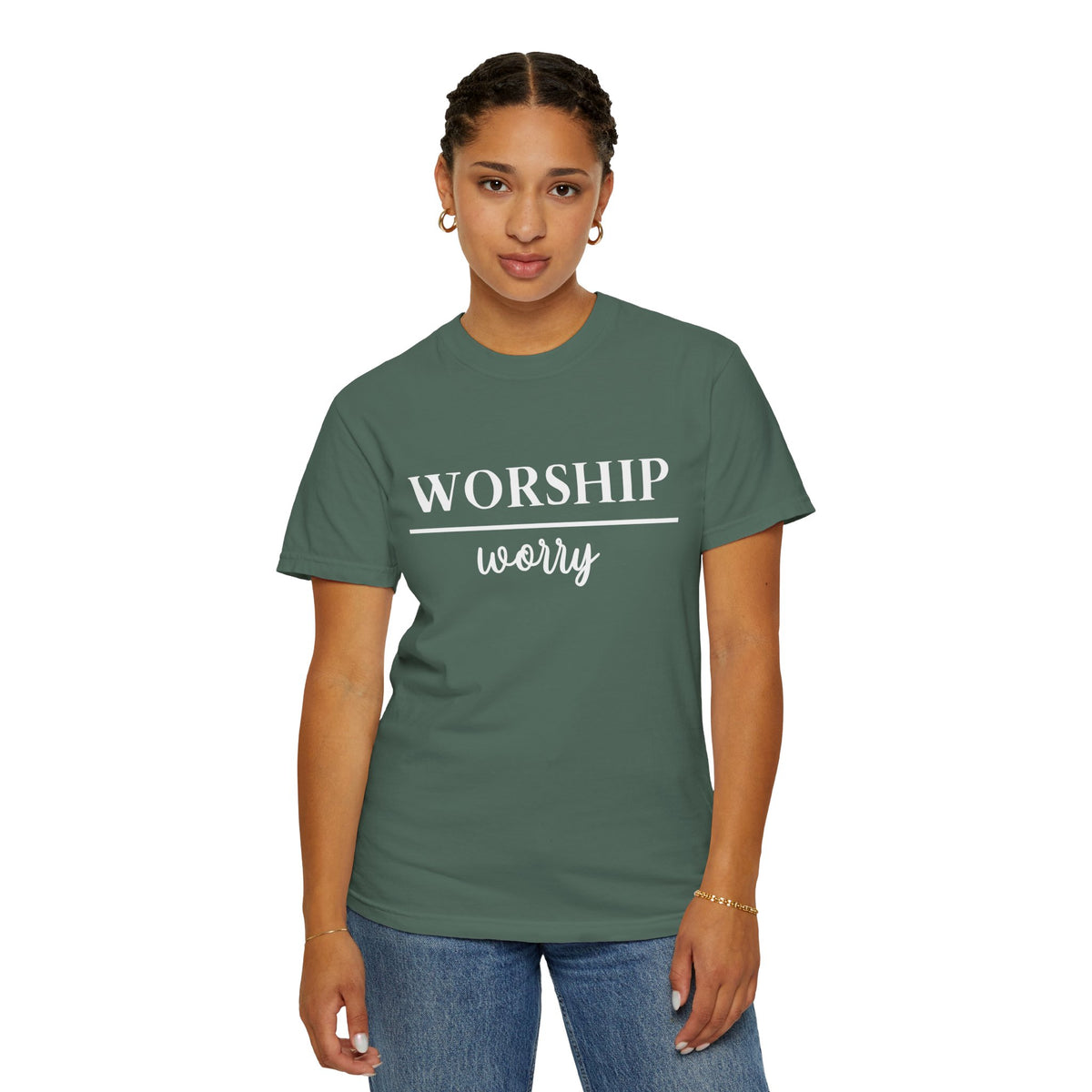 Worship Over Worry Tee — Christian T-Shirt