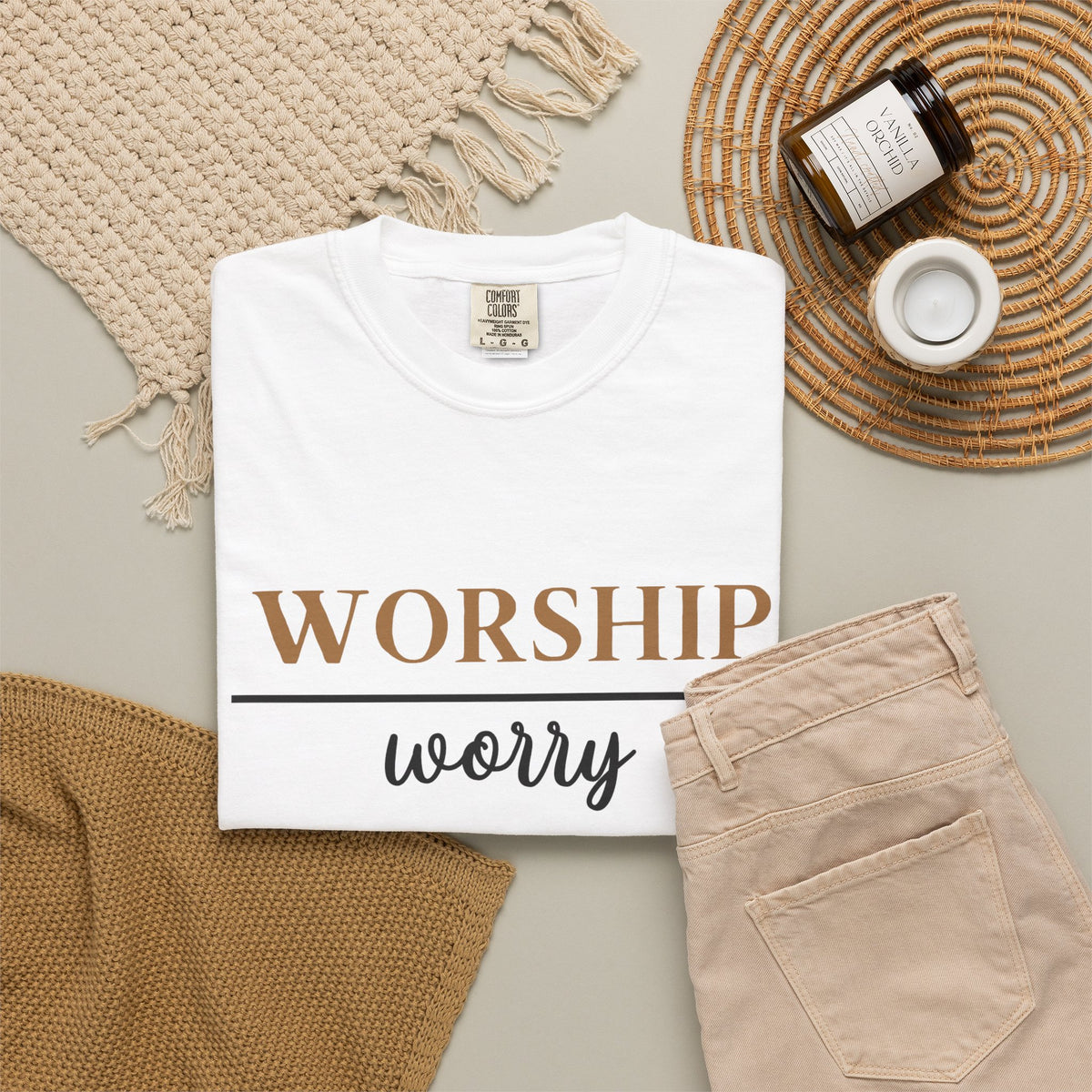 Worship Over Worry Tee — Christian T-Shirt