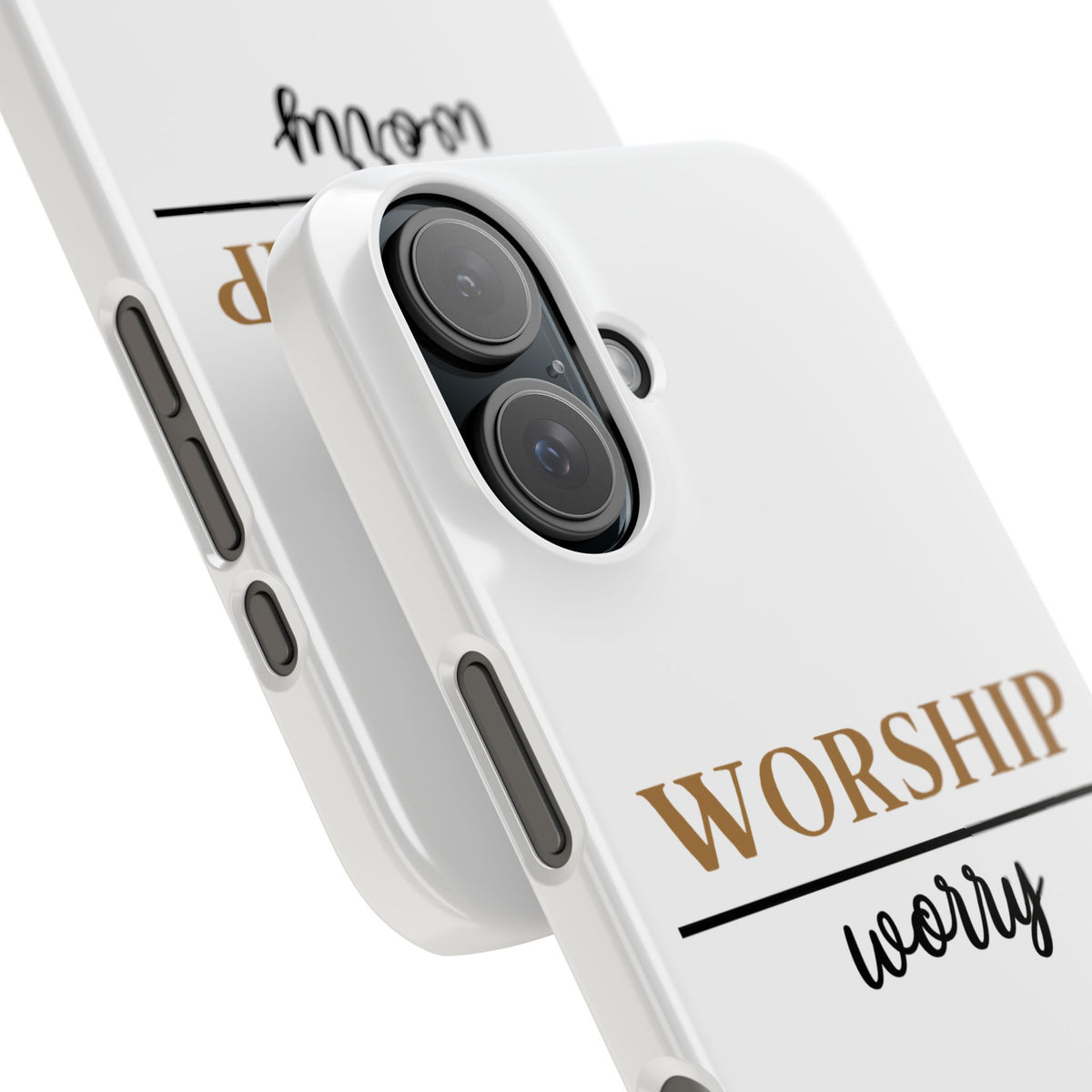 Worship Over Worry Slim Phone Case — Inspirational Christian Scripture Phone Cover
