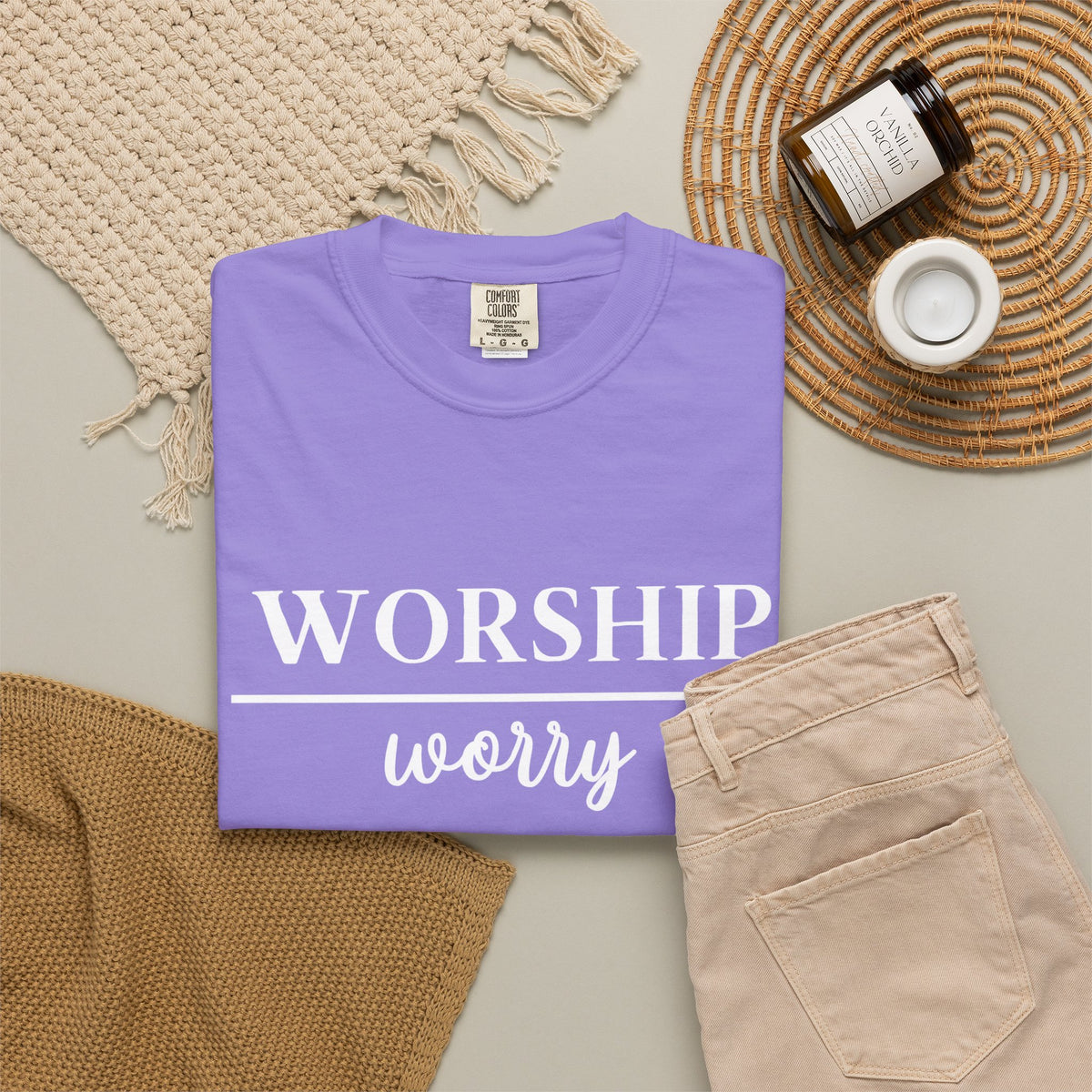 Worship Over Worry Tee — Christian T-Shirt