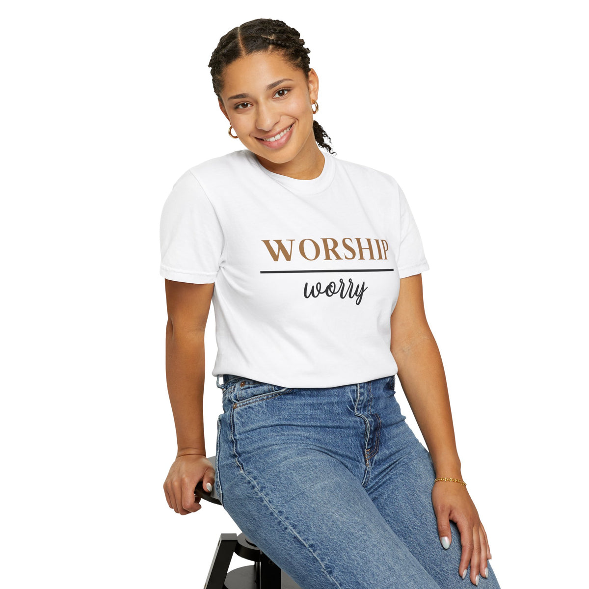 Worship Over Worry Tee — Christian T-Shirt