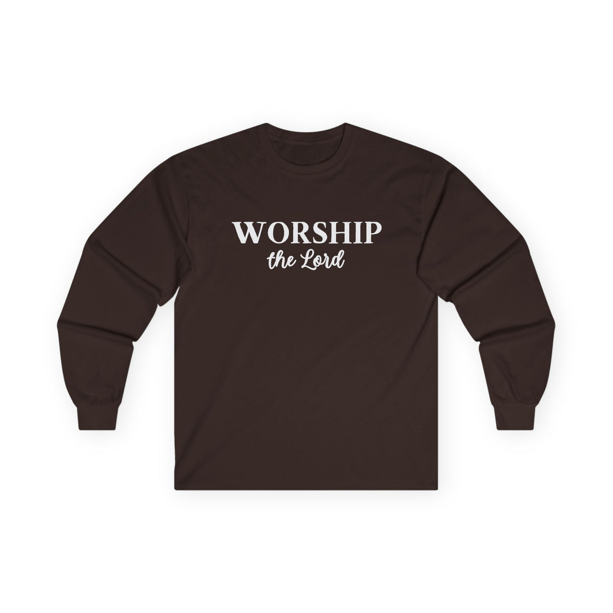 Worship the Lord Long Sleeve Tee — Christian Faith Graphic Shirt