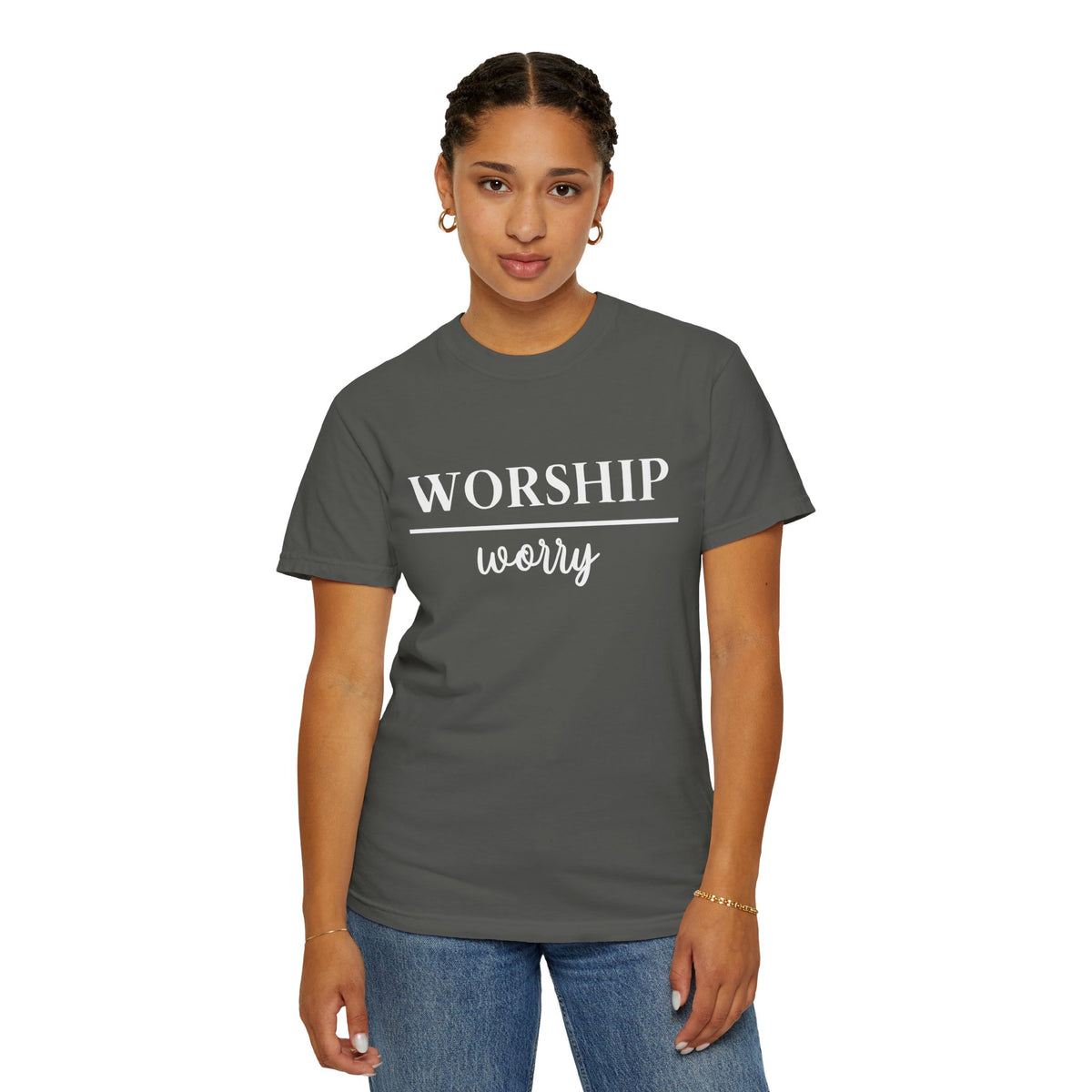 Worship Over Worry Tee — Christian T-Shirt