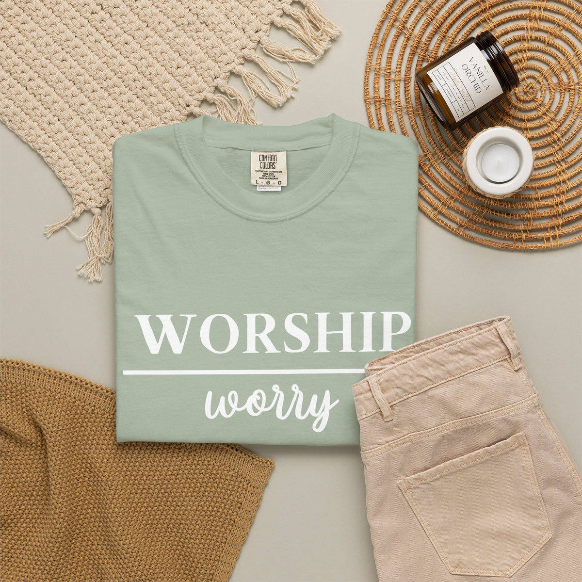 Worship Over Worry Tee — Christian T-Shirt