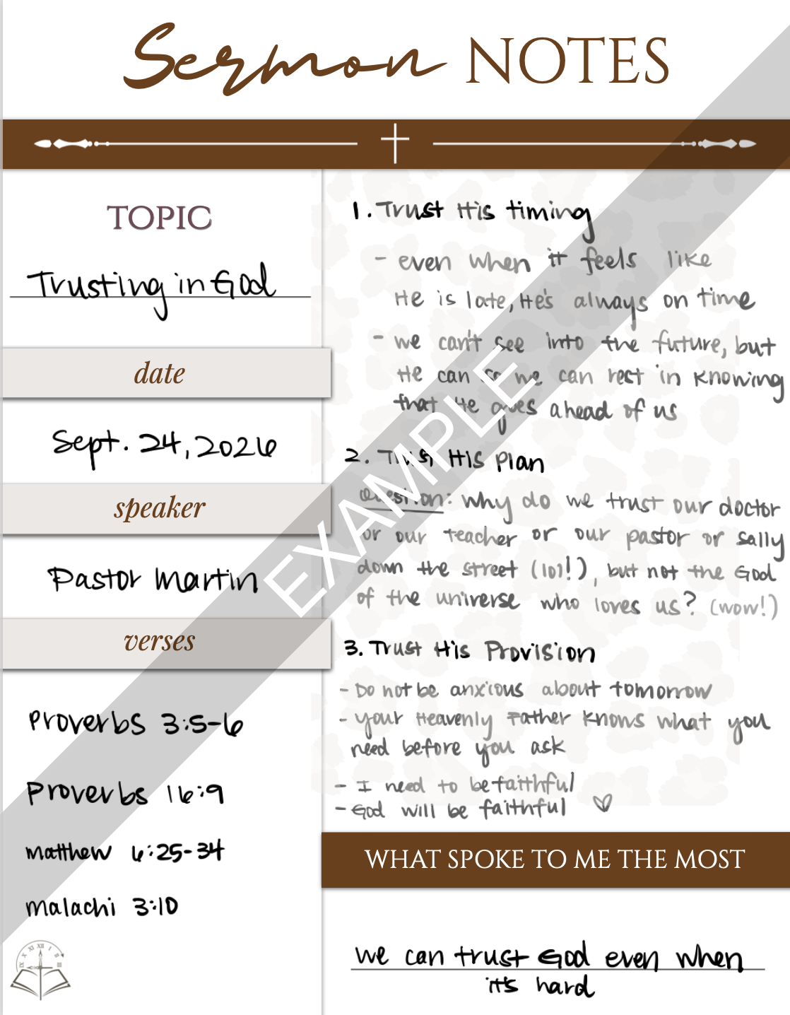 Sermon Notes Template - Animal Print Collection | 5 Reusable PDF Templates